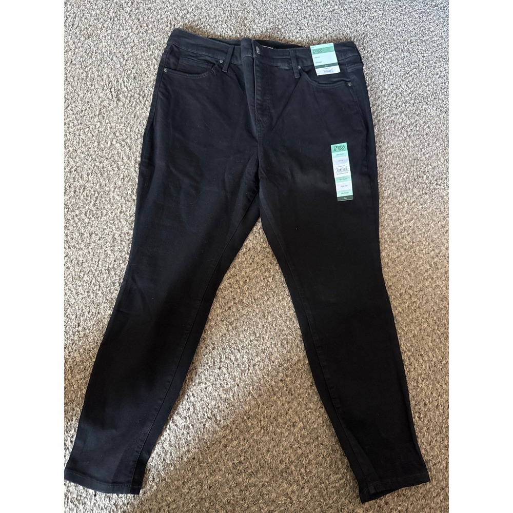 Terra & Sky Womens 18W Petite High Rise Skinny Jeans Black Plus Size NWT